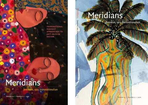 Meridians covers for "Transnational Feminist Approaches to Anti-Muslim Racism" and Vol 19 No 2