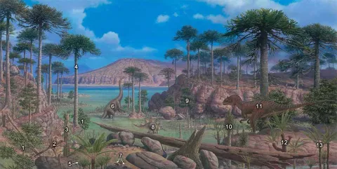 A panel from the plant evolution mural