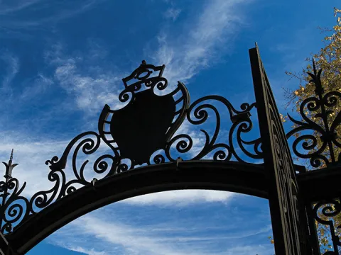 Grecourt Gate emblem against blue sky