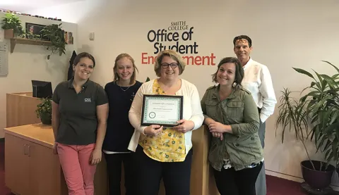 Office of Student Engagement with their Sustainable Office Certification