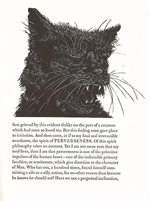 Page from Alan Robinson's The Black Cat by Edgar Allan Poe (1984)