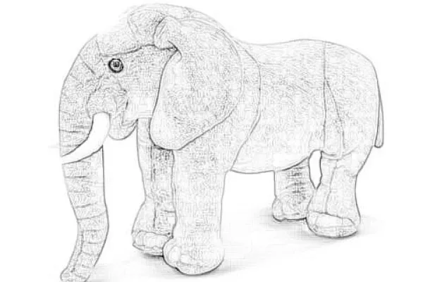 Drawing of a stuffed elephant