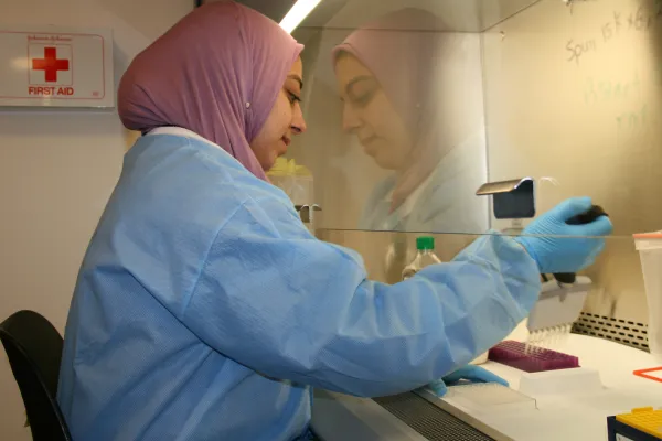 Weam Zaky filling pipettes