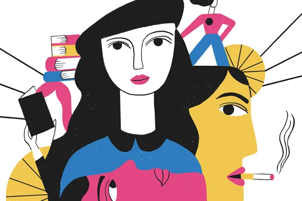 Graphic image of a woman in a beret