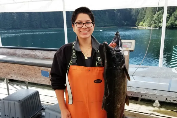 Esmeralda Mendoza and fish