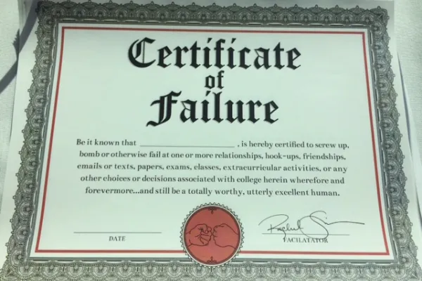 Certificate of Failure