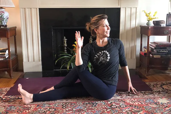 Elizabeth Brown doing yoga