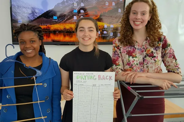 Yolanda Chigiji '21, Emma Krasky '21 and Julianne Borger '21 were on the winning team in the House Sustainability Challenge.