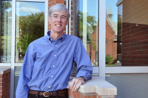 Joe O'Rourke photographed outside Ford Hall