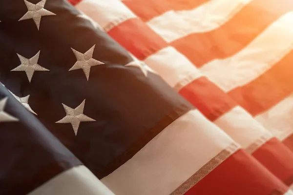 Closeup of the American flag