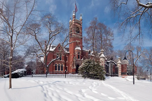 Winter shot of College Hall