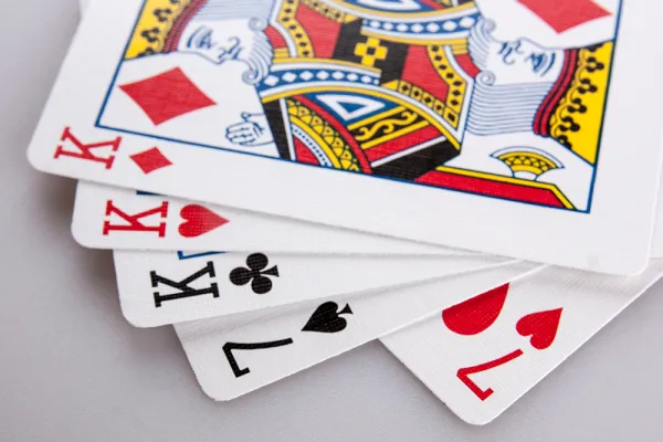 Closeup of assorted playing cards