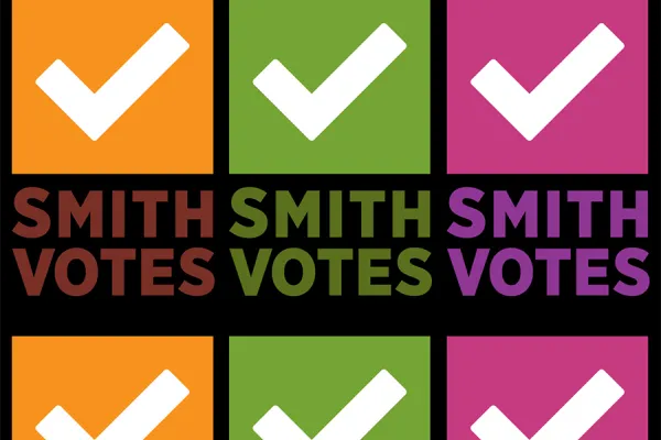 smith votes - orange, green, and magenta renderings of a checked voting box