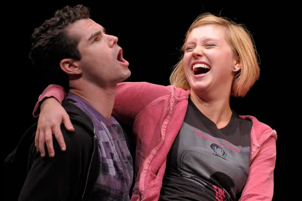 Two performers in Habitat on stage