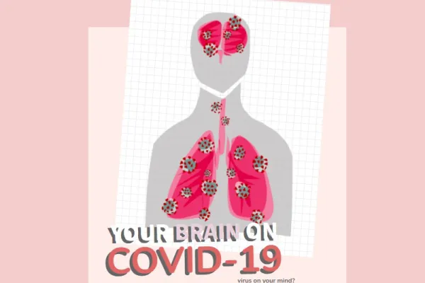 text "Your Brain on Covid. Virus on your mind? It could be in your head, too."