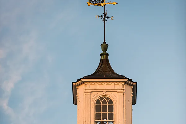 Weathervane on top of a building