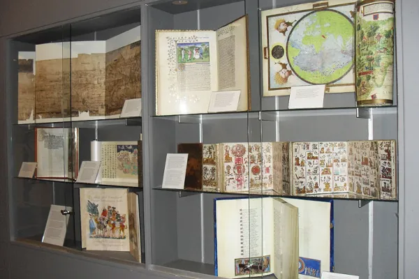 Illuminating the World exhibits in Hillyer Art Library