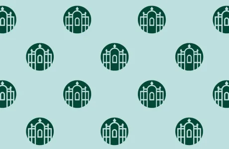 Zoom photo - informal seal in forest green on botanic green background