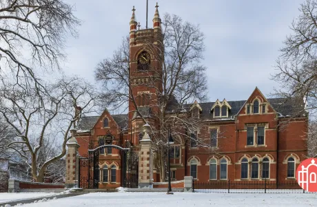 College Hall in the winter
