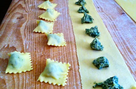 Photo of ravioli being made