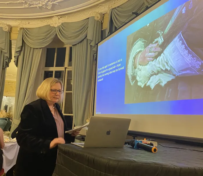 Professor Gillian Murray Kendall presents at the Smith College Club of Great Britain Winter Dinner.