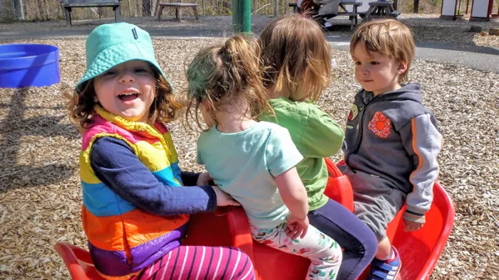 Four children on the playground