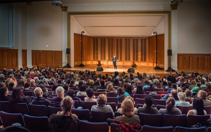 Audience watches a performance in Sweeney Concert Hall