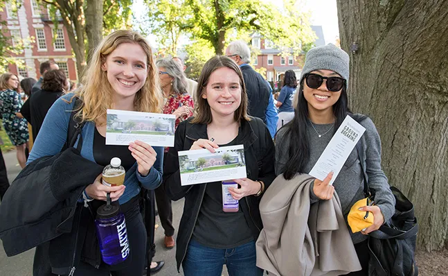 Three students at the Neilson groundbreaking