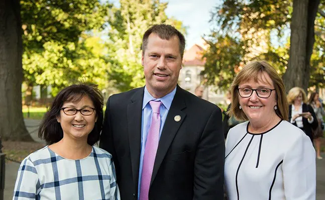 Maya Lin, Northampton Mayor David Narkewicz and President McCartney