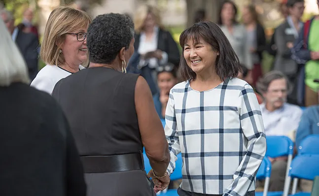 Alumna and Maya Lin  at the Neilson groundbreaking