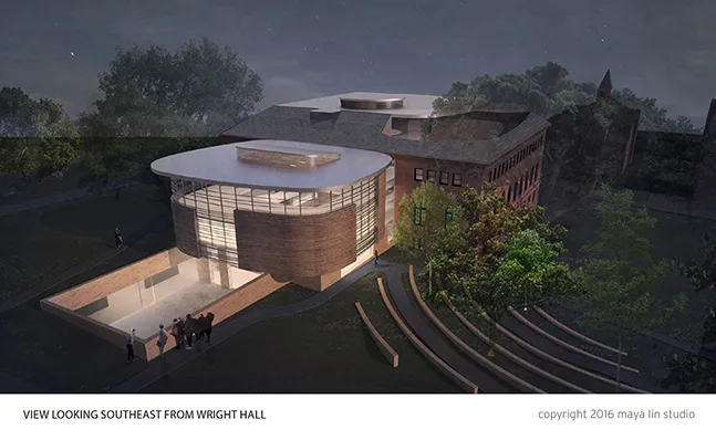 Rendering of Neilson Library from Wright Hall