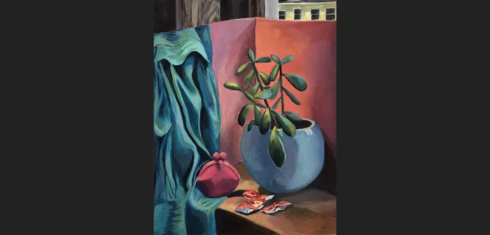 Still life painting of a plant by Megan Weiner '22