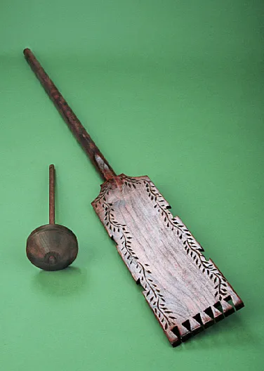 a carved wooden board