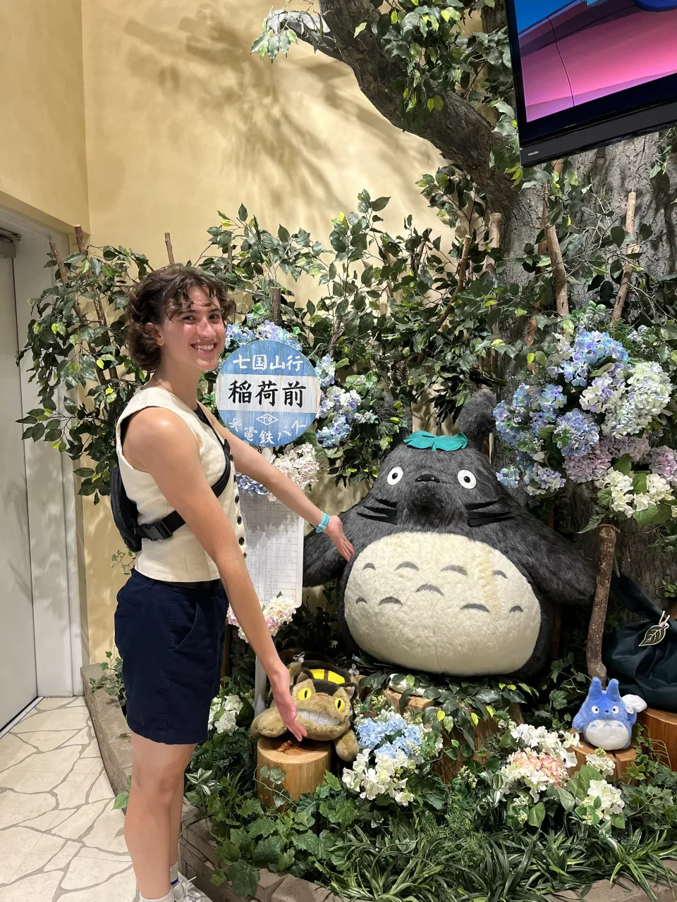 Pria Parker ‘25 points at a Totoro figure