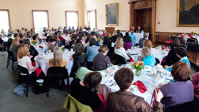 Alumnae attend a conference at the Alumnae House