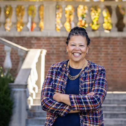 Sarah Willie-LeBreton in the quad at Smith College